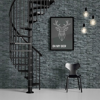 Dolle Calgary Anthracite Spiral Stairs Kit